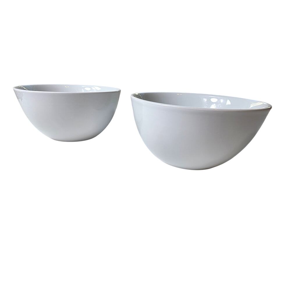 TABLETOPS GALLERY Cafe Blanca All White Discontinued Soup Cereal Bowls Set of 2